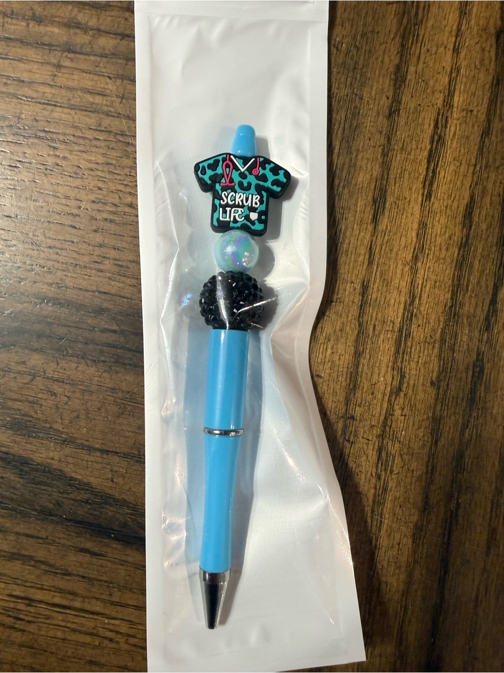Blue 'Scrub Life' Nurse Top Pen Charm Ballpoint Pen